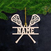 MoonArt Personalized Lacrosse Ornament, Stick Helmet Christmas Ornament, Lacrosse Set Christmas, Lacrosse Uniform and Helmet Flat Ornament, Uniform and Helmet Ornaments (1, LC11)